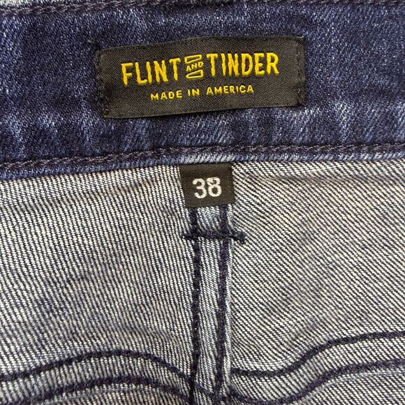 Flint and Tinder Jeans Mens 38x33 Blue Wash Slim Tapered Made in USA Denim - Picture 5 of 13